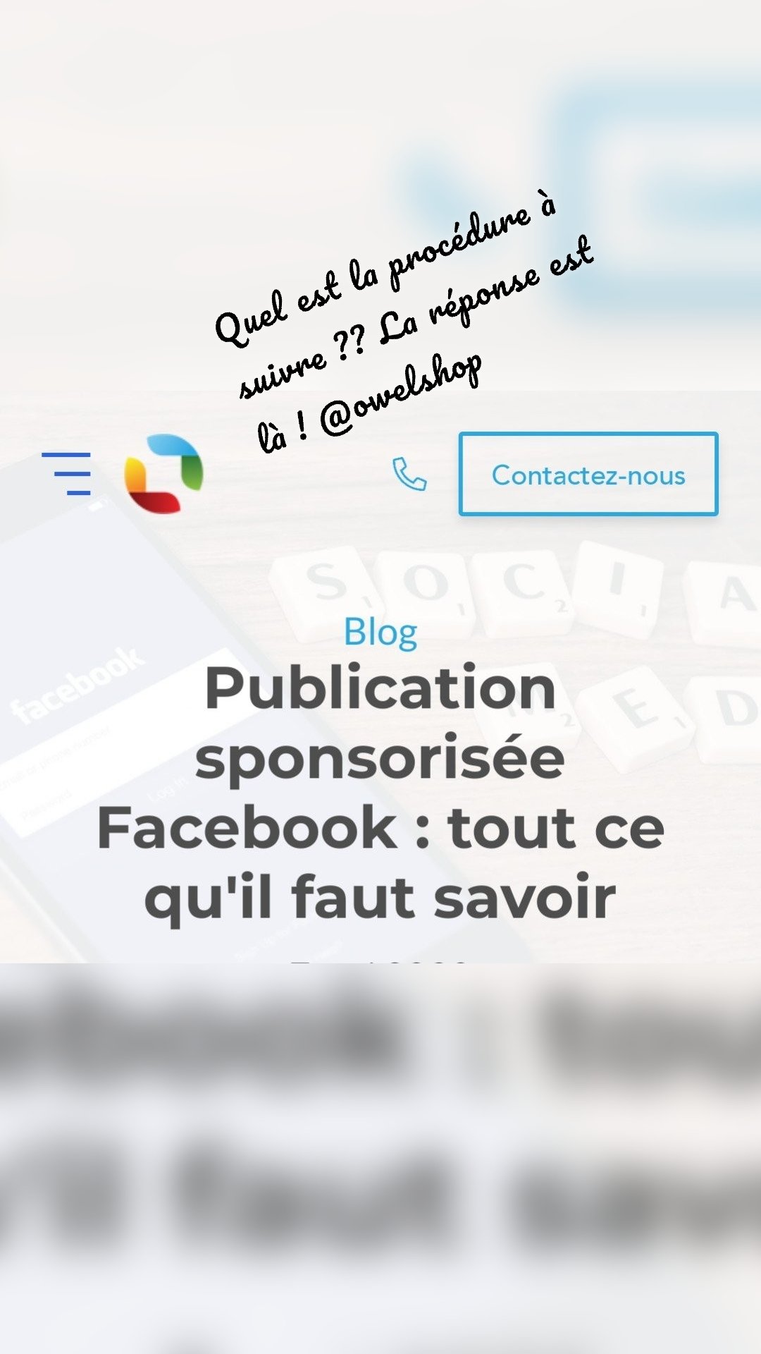 Quel est la procédure à suivre ?? La réponse est là ! @owelshop